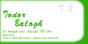 todor balogh business card